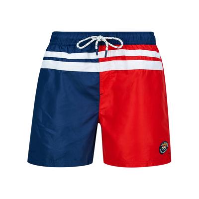 Swim Shorts Pescadero Block Colour Striped Swim Shorts in Chinese Red / S - Tokyo Laundry