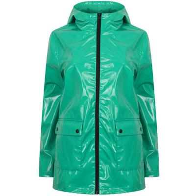 Coats / Jackets Shine Patent Hooded Rain Coat In Parakeet Green / 8 - Tokyo Laundry