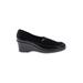 Munro American Flats: Slip-on Wedge Work Black Print Shoes - Women's Size 9 1/2 - Round Toe