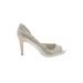 Anne Klein Heels: Pumps Stilleto Cocktail Party Ivory Shoes - Women's Size 10 - Peep Toe