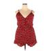 Romper Plunge Sleeveless: Red Rompers - Women's Size 2X