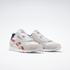 Sneaker REEBOK CLASSIC "CL NYLON", Gr. 44, grau (grau, rot), Leder, Textil, sportlich, Schuhe