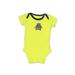 Carter's Short Sleeve Onesie: Green Bottoms - Size Newborn