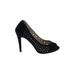 Colin Stuart Heels: Pumps Stilleto Cocktail Party Black Print Shoes - Women's Size 8 - Peep Toe