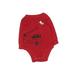 Carter's Long Sleeve Onesie: Red Bottoms - Size 6 Month