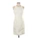 Lilly Pulitzer Casual Dress - Sheath High Neck Sleeveless: White Print Dresses - Women's Size 4