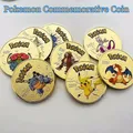 Pokemon Gold Coin Set Mewtwo Charizard Pikachu Venusaur SLaura Metal Set Anime Commémoratif