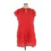 Style&Co Casual Dress - Shift: Red Print Dresses - Women's Size X-Large