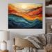 Ivy Bronx Janinda Coral Teal Bold Mountains Landscape Framed On Canvas Print Metal | 30 H x 40 W x 1.5 D in | Wayfair