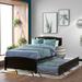 Twin Size Platform Bed with Twin Size Trundle Bed, Solid Pine Wood Bed with Headboard, Elegant Design Bed for Bedroom