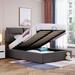 Full Size Upholstered Platform Bed with Hydraulic Storage System, Headboard and Wood Slats for Bedroom