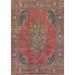 Distressed Tabriz Persian Vintage Rug Hand-Knotted Wool Carpet - 9'6"x 12'10"