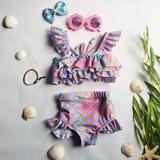 Nituyy Baby Girl s Mermaid Swimsuit Sets Fish Scales Bathing Suit Bikini Sunsuit Costume Clothes Set