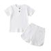 Multitrust Children Solid Color Short Sleeve Tops and Short Pants 2-piece Suits