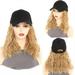 Long Synthetic Fluffy Curly Wavy Hair Wigs With Baseball Cap Naturally Connect - Adjustable Hat/Wig For Women & Girls