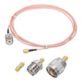 Uxcell RG316 Coaxial Cables SMA Male To UHF Female With Adapter Low Loss RF Coaxial Cable 6.5FT Orange 1Pcs