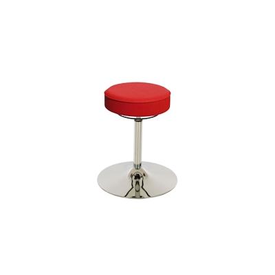 PROREGAL Drehhocker Indianapolis High | Sitzhöhe 52-71cm | Ø 50cm | Tragfähigkeit 110kg | Kunstleder-Sitz | Verchromter Stahltellerfuß | Feuerrot Image
