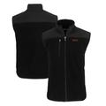 Men's Cutter & Buck Black Pacific Tigers Big Tall Cascade Eco Sherpa Fleece Full-Zip Vest