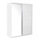 Clearance - Velour 2 Door White High Gloss and Mirror Sliding Wardrobe - FS801