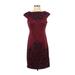 Wisp Casual Dress - Sheath: Burgundy Jacquard Dresses - Women's Size 4 Petite