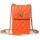 FSD.WG Women Small Crossbody Cell Phone Purse Leather Phone Purse Mini Messenger Shoulder Handbag Wallet, Orange, L