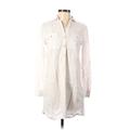 Lilly Pulitzer Casual Dress - Shirtdress Collared Long sleeves: Ivory Solid Dresses - Women's Size X-Small