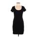 H&M Cocktail Dress - Sheath Scoop Neck Short sleeves: Black Solid Dresses - Women's Size Medium