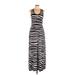 Calvin Klein Casual Dress - Maxi: Black Stripes Dresses - Women's Size 10