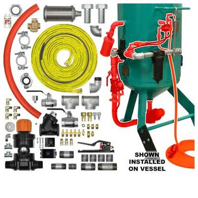 Zero/clemco Style Blast Room Conversion Kit, Aav/apv Valve W/urethane Sleeve, Pneumatic 1-1/4"