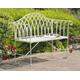 Cream Kings Vintage Metal Garden Bench, Love Seat, Garden Furniture, patio bench, French style, farmhouse, outdoor seating