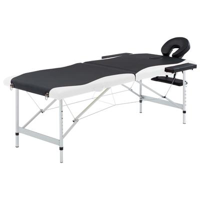 vidaXL Foldable Massage Table 2 Zones Aluminum