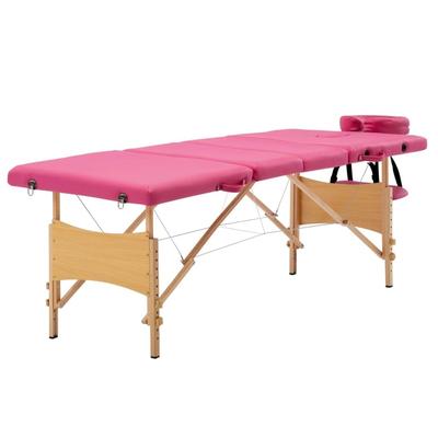 vidaXL Foldable Massage Table 4 Zones Wood