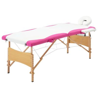 vidaXL Foldable Massage Table 2 Zones Wood