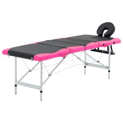 vidaXL Foldable Massage Table 4 Zones Aluminum