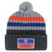 Men's '47 Gray New York Islanders Stack Patch Cuffed Knit Hat with Pom