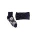 Plus Size Women's Chenille Sock And Headband Set by MUK LUKS in Navy (Size S/M)
