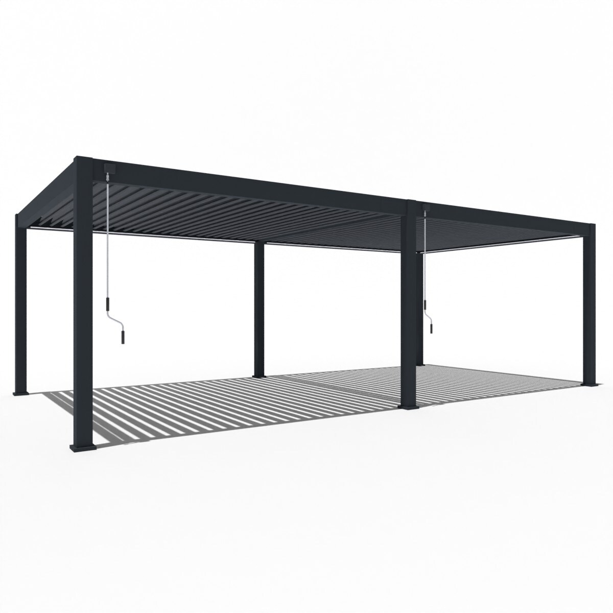 Weide Deluxe Plus | Pergola Voll Aluminium freistehend | 4 x 8 M | Lamellendach anthrazit Image
