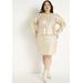 Plus Size Women's Coated Sweater Skirt by ELOQUII in Gilded Beige (Size 22/24)