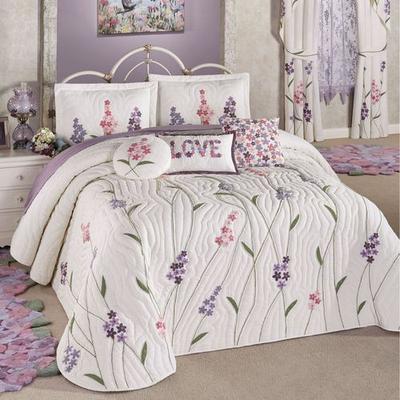 Wildflowers Grande Bedspread Ivory, King, Ivory