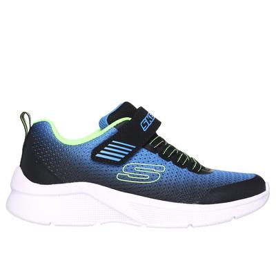 Skechers Boy's Microspec - Zorva Sneaker | Size 12.0 | Black/Lime | Textile/Synthetic | Machine Washable