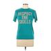 Active by Old Navy Active T-Shirt: Teal Solid Activewear - Women's Size Large