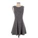 Theory Casual Dress - Mini Crew Neck Sleeveless: Gray Marled Dresses - Women's Size 4