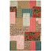 Blue/Brown 96 x 60 x 0.5 in Area Rug - Dash and Albert Rugs Elm Patchwork Hand Hooked Area Rug in Pink/Blue/Brown | 96 H x 60 W x 0.5 D in | Wayfair