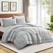 Ebern Designs Comforter Set Microfiber in Gray | King Comforter + 2 King Pillowcases | Wayfair EC787A58F7E548D283794B31C8C0B7E2