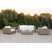 Milo 4-Piece Outdoor and Backyard Wicker Furniture Set with Aluminum Frame with Wicker Coffee Table in Brown - Outsy 0AMI-R02-BR-R