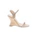 Shoedazzle Wedges: Ivory Print Shoes - Women's Size 7 1/2 - Open Toe