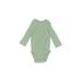 Carter's Long Sleeve Onesie: Green Print Bottoms - Size 6 Month