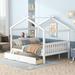 Kids Playhouse Daybed Wooden Storage Platform Bedframe with 2 Drawers