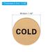 Self Stick Hot/Cold Water Label, Acrylic Round Shape Signs Gold