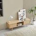 Natural Rattan TV Media Cabinet TV Stands Living Room TV Console Table - 55.12" x 15.75" x 18.31"
